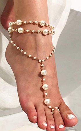 gold pearl foot jewelry accessories