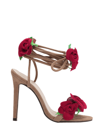 [37% OFF] 2019 Rose Lace-Up Stiletto Heel Sandals In APRICOT | ZAFUL ..