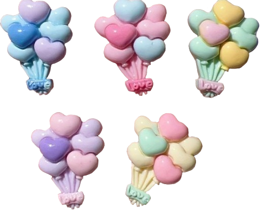 heart balloons hair clips