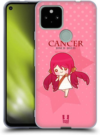 Amazon.com: Head Case Designs Cancer Kawaii Zodiac Signs Soft Gel Case Compatible with Google Pixel 4a 5G