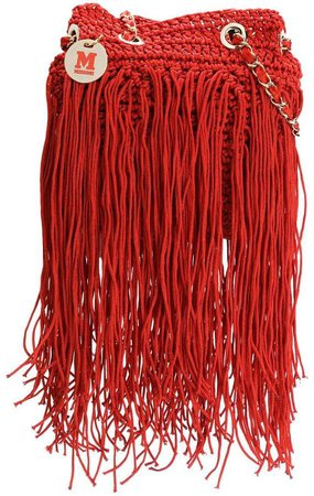 fringed knit tote