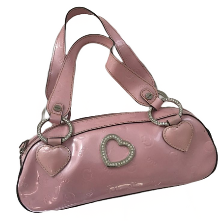 pink purse bag rhinestone heart