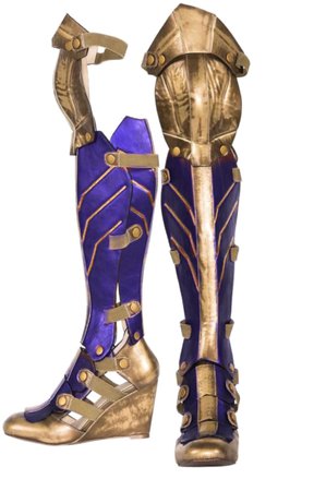 Gold And Purple Armour Wonder Boots