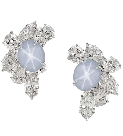 star sapphire diamond earrings