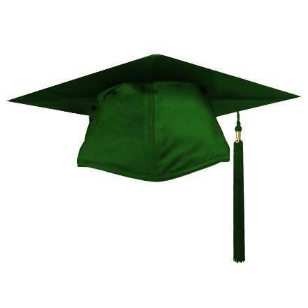 Shiny Green Graduation Cap and Tassel | Cap and Gown Direct