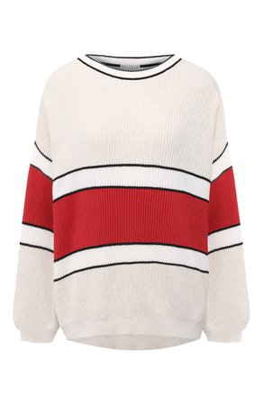 Женский бежевый хлопковый свитер BRUNELLO CUCINELLI — купить за 107000 руб. в интернет-магазине ЦУМ, арт. M19718000