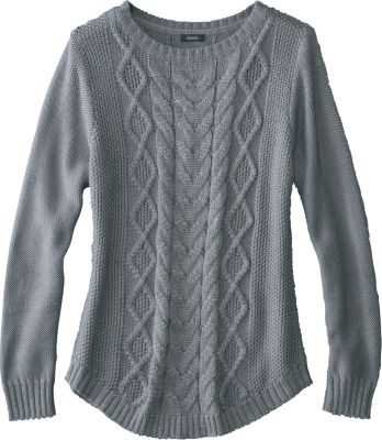 Grey Cable-Knit Sweater (Women's)