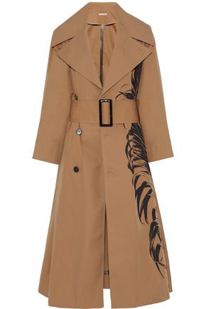 Printed cotton-blend twill trench coat | OSCAR DE LA RENTA | Sale up to 70% off | THE OUTNET
