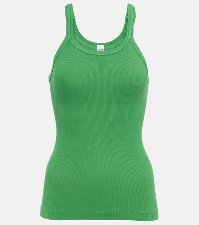 Ribbed Knit Tank Top in Green - Re Done | Mytheresa