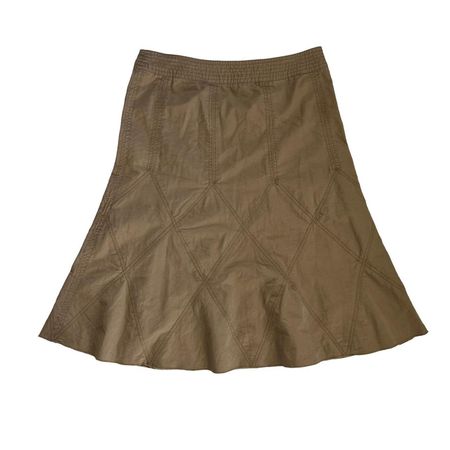 DKNY Women's Tan and Brown Skirt | Depop