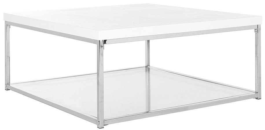 Amazon.com: Safavieh Home Collection Malone White and Chrome Coffee Table: Kitchen & Dining