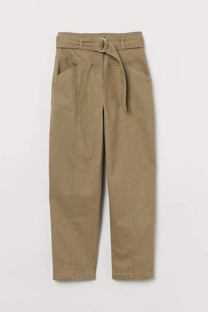 Cotton Twill Pants - Beige