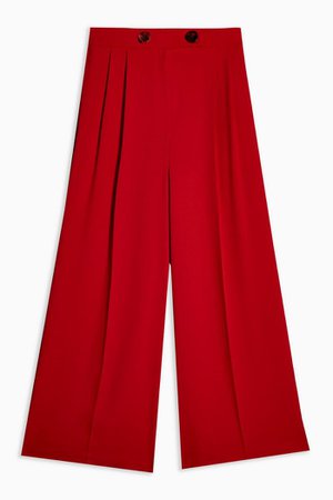 TALL Cropped Wide Leg Trousers | Topshop red