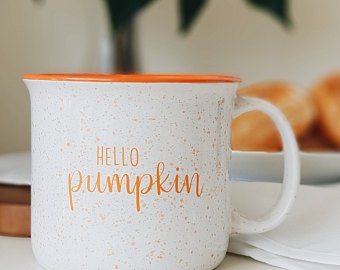 Hello Pumpkin Campfire Mug 15 OZ Campfire Mug PSL Coffee | Etsy