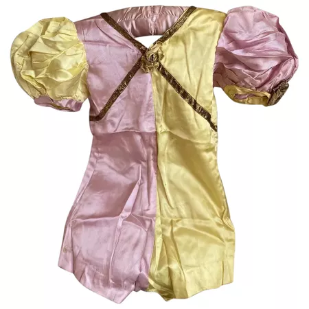 Cutest Vintage Ballet Theater Jester Costume Pink Yellow ahold : Bella Bordello | Ruby Lane