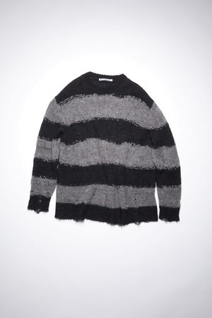 Acne Studios - Distressed striped sweater - Grey/black