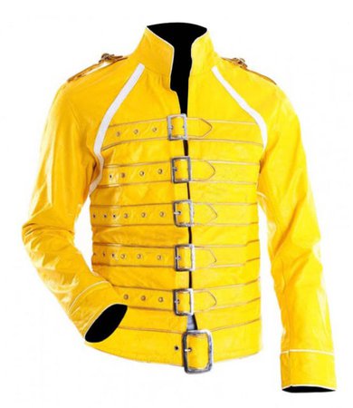 Concert Queen Freddie Mercury Yellow Faux Leather Jacket – Men Motorcycle Jacket | eBay