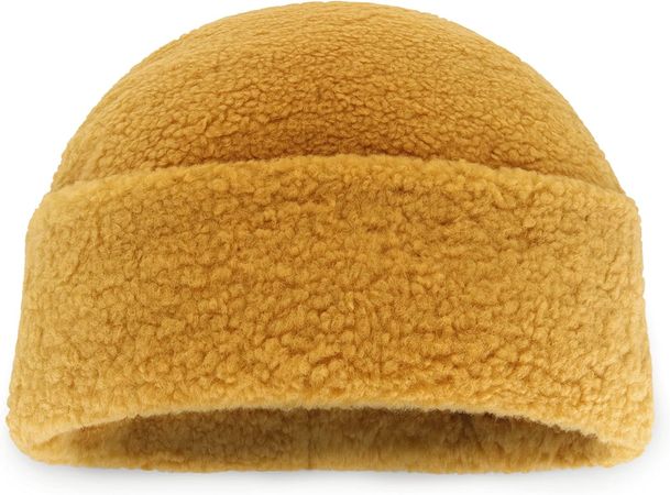 CHOK.LIDS Sherpa Beanies for Men and Women Plain Soft Cuffed Beanie Slouchy Trending Winter Hat Outdoor Fashion Stocking Caps (Mustard) at Amazon Women’s Clothing store