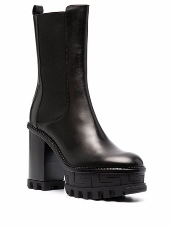 Versace platform-sole block-heel boots - FARFETCH
