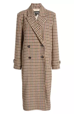 Steve Madden Prince Plaid Double Breasted Coat | Nordstrom