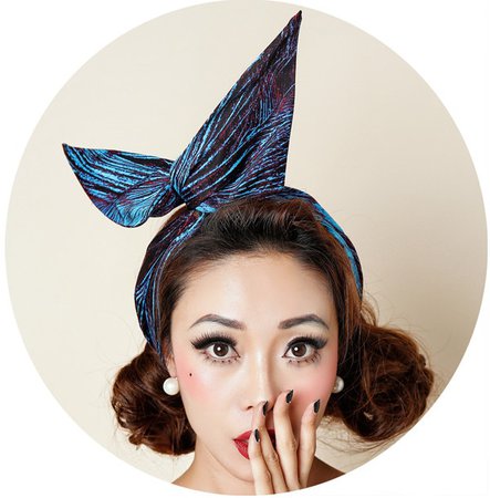 1950s women vintage rockabilly pinup blue Peacock feathers headband hairband hair wrap Head Scarf bands accessories wire bow ear-in Women's Hair Accessories from Apparel Accessories on Aliexpress.com | Alibaba Group