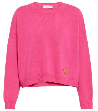 Wool And Cashmere Sweater in Pink - Valentino | Mytheresa