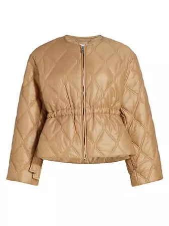Shop Ganni Cropped Quilted Jacket | Saks Fifth Avenue