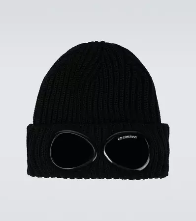 Goggle Wool Beanie in Black - C P Company | Mytheresa