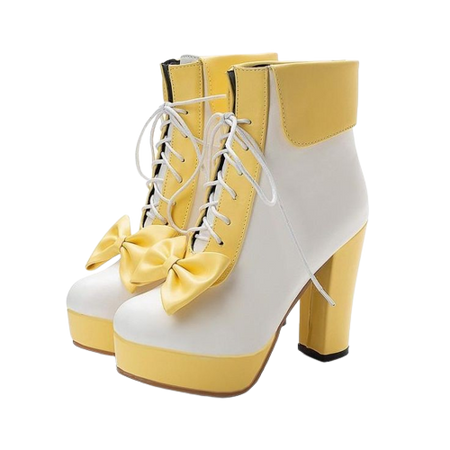 Kawaii Yellow and White Heels