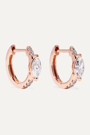 Rose gold Huggies 18-karat rose gold diamond earrings | Anita Ko | NET-A-PORTER