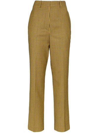 Yellow Racil Roy Gingham Trousers | Farfetch.com