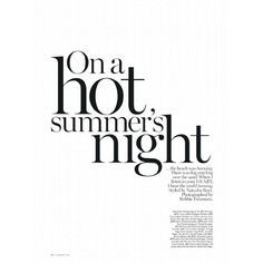 On a Hot Summer Night
