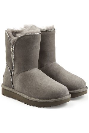 Classic Suede Mid Boots with Zip Trim Gr. US 8