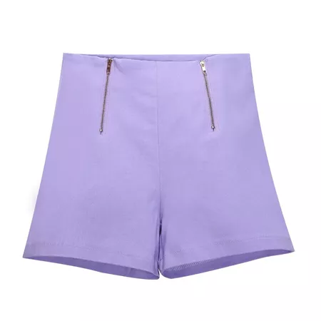Purple high waisted shorts