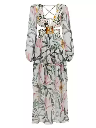 Shop PatBO Jasmin Floral Cut-Out Maxi Dress | Saks Fifth Avenue