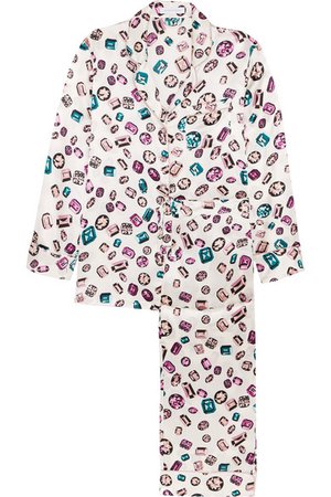 OLIVIA VON HALLE Lila printed silk-satin pajama set