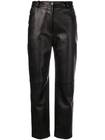 Shop black Stella McCartney eco leather cropped trousers with Express Delivery - Farfetch