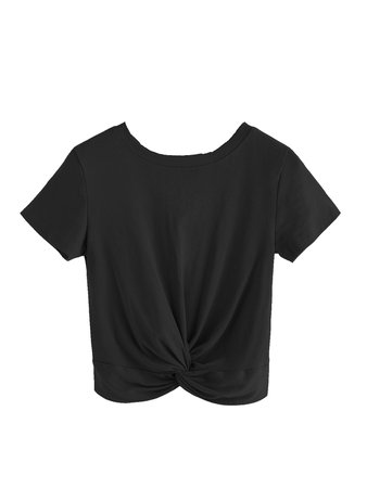 twisted cropped black shirt