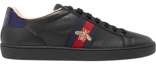 Gucci Black Gucci's 'ace' Watersnake-trimmed Embroiled Sneakers Size EU 37 (Approx. US 7) Regular (M, B) - Tradesy