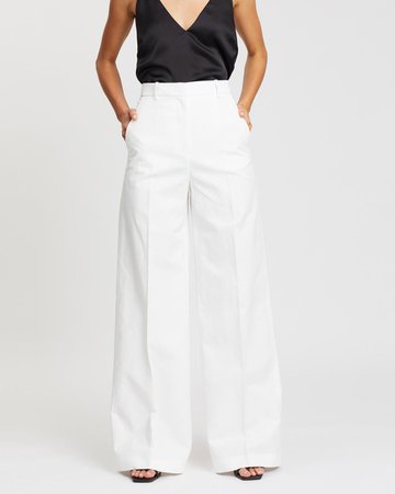 Alana Cotton-Linen Canvas Trousers by Joseph Online | THE ICONIC | Australia