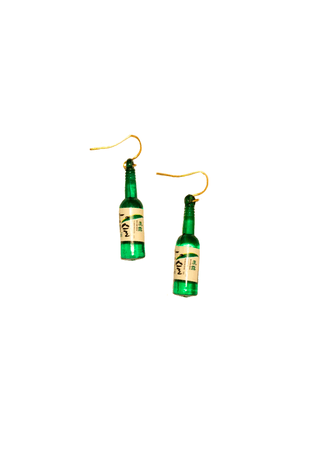 soju bottle earrings – Trash Queen