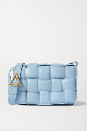 Light blue Cassette intrecciato leather shoulder bag | Bottega Veneta | NET-A-PORTER
