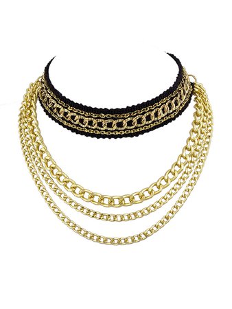 Multi Layers Chain Necklace Ethnic Necklace