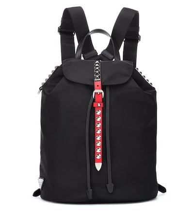Embellished nylon backpack