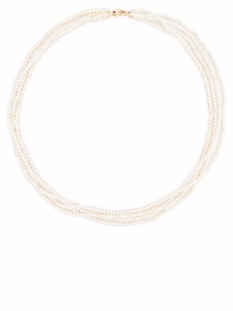 Mizuki 14kt gold pearl necklace
