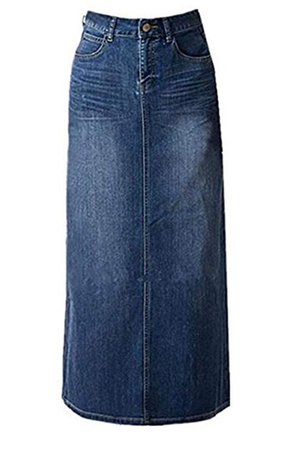 Women's Maxi Pencil Jean Skirt- High Waisted A-Line Long Denim Skirts for Ladies- Blue Jean Skirt at Amazon Women’s Clothing store