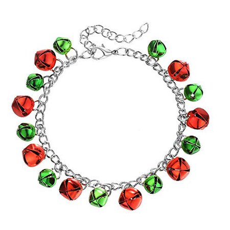 FANSING Christmas Bracelets for Women Jingle Bell Charm Bracelet Gifts Holiday Bracelets for Women Party Jewelry Teens Silver Tone: Jewelry