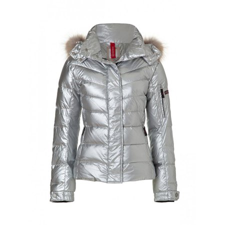 silver ski jacket