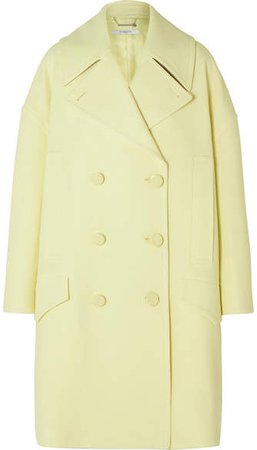 Double-breasted Wool Coat - Yellow