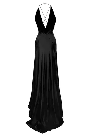 Long silk dress with open back – Maison d’Angelann